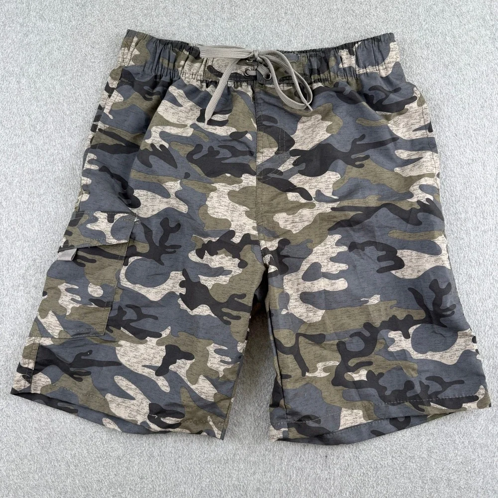 Stillwater Supply Co Board Shorts Mens M Camo Swim Trunks Cargo Pocket Mesh